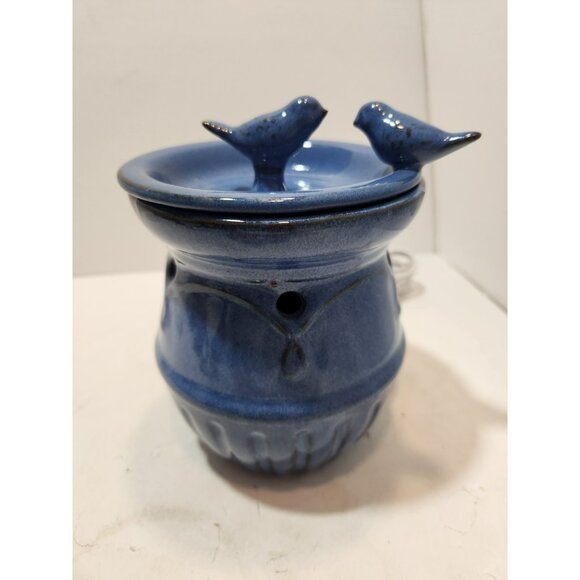 Ceramic Blue with Bird Bath and Birds Wax Melts Aromatherpy Warmer - Picture 10 of 13